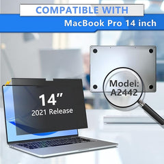 Protector Pantalla Anti-espia Imán Macbook Pro 14¨ M1 M2 M3